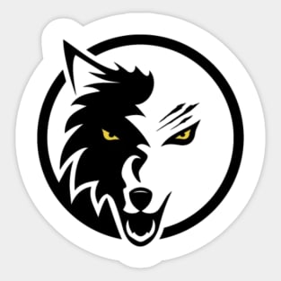 Circular Wolf Head Sticker